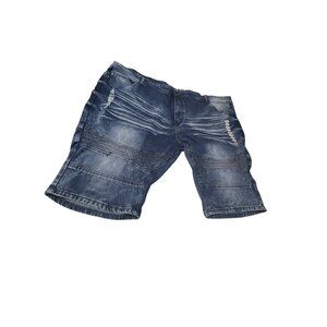 Phat Farm Mens Stretch Denim Shorts‎ Size 46 Distressed Blue Wash Casual Wear